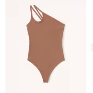Abercrombie & Fitch Refined Seamless Rib Fabric One-Shoulder Bodysuit